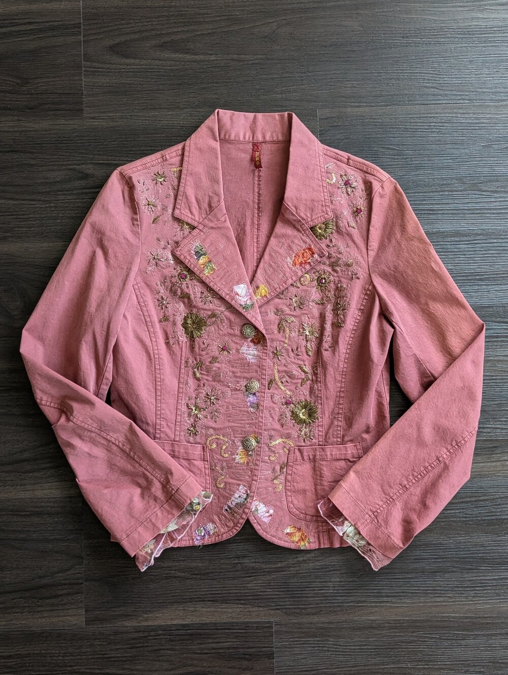 Julie G Beaded Blazer Coat Jacket Fall Maximalist Boho Medium